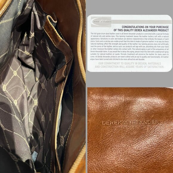 Derek Alexander designer shoulder leather purse W x H x D = 14" x 10" x 3.5" - Picture 3 of 14